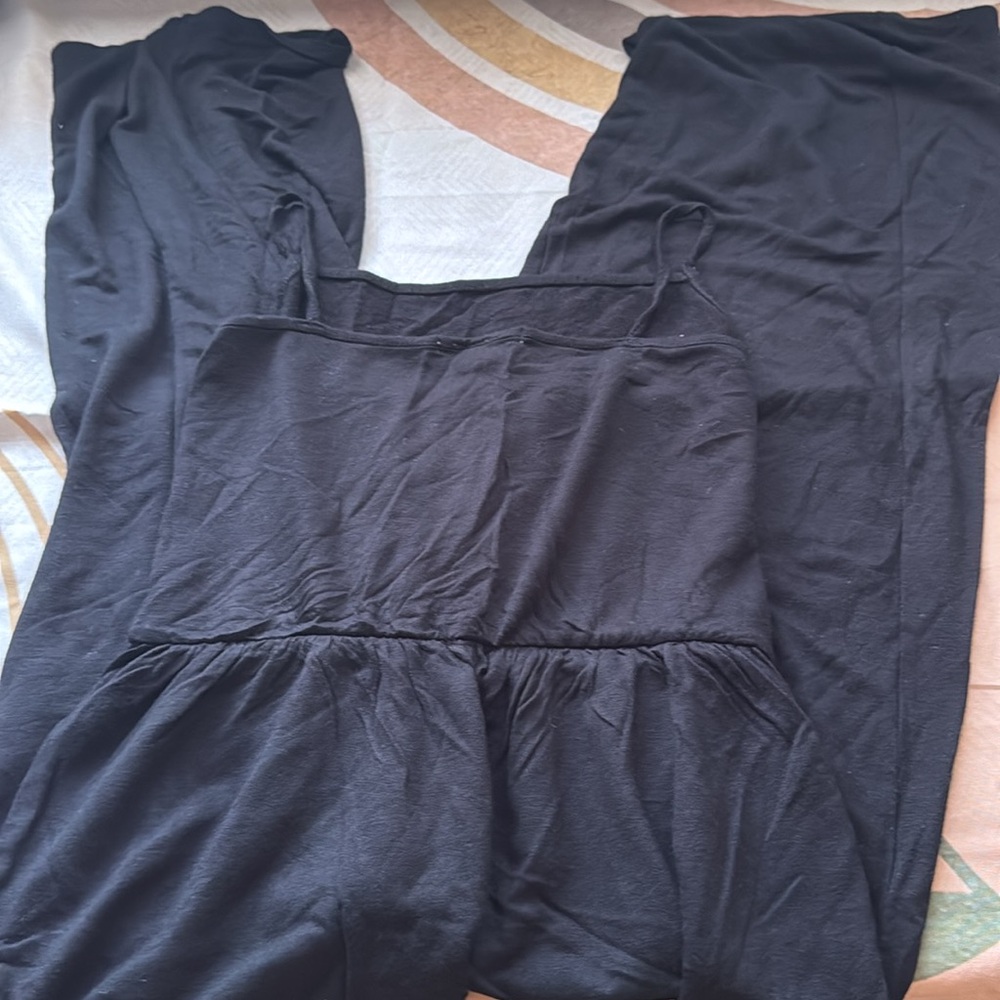 3/$10 Antistar Black Wide Leg Spaghetti Strap Jumpsuit - Picture 6 of 6